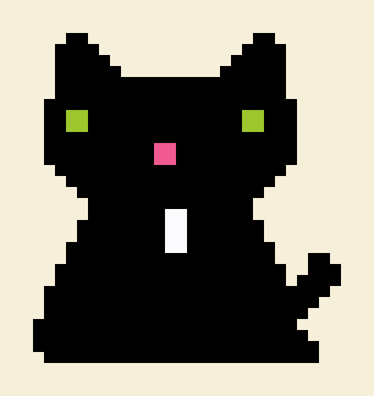 Black Cat cross stitch chart