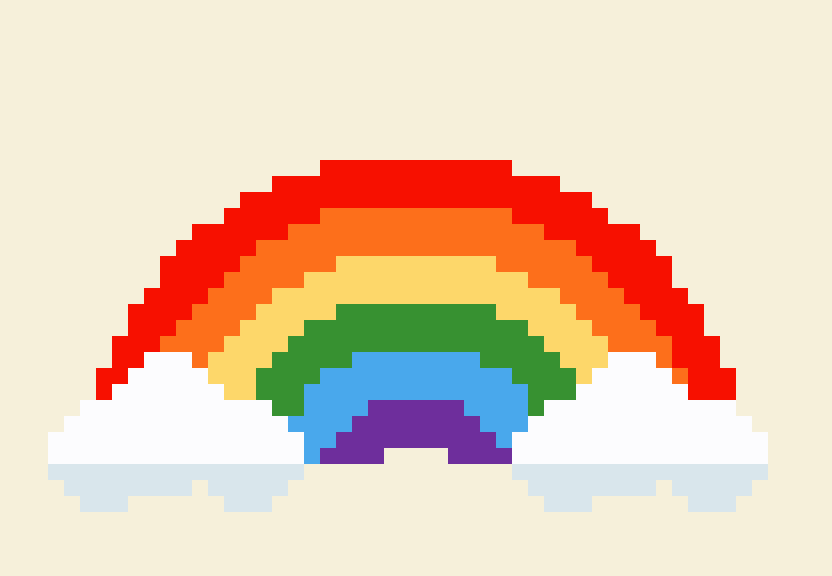 Rainbow cross stitch chart